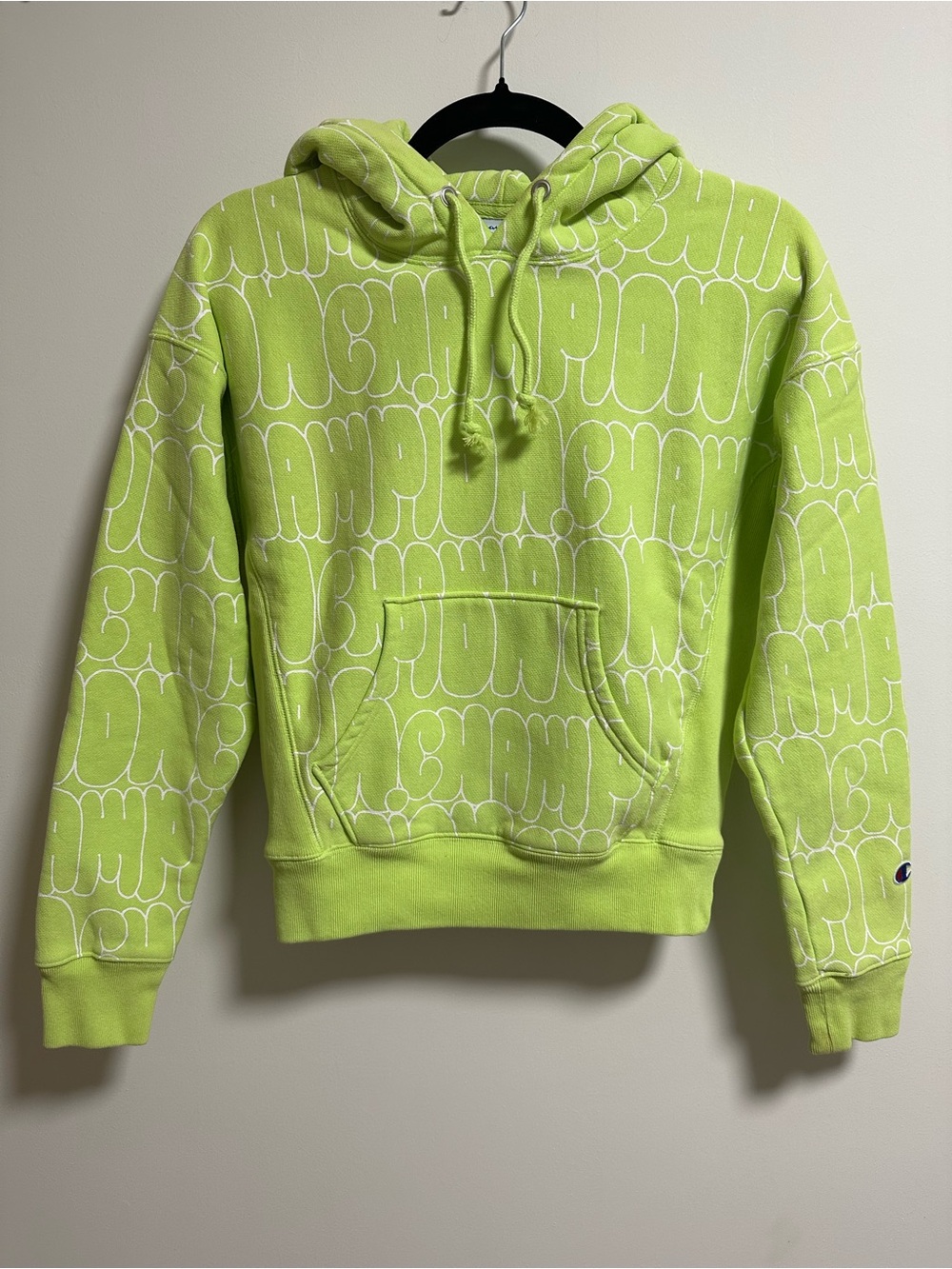 Champion Neon Green Logo Hoodie